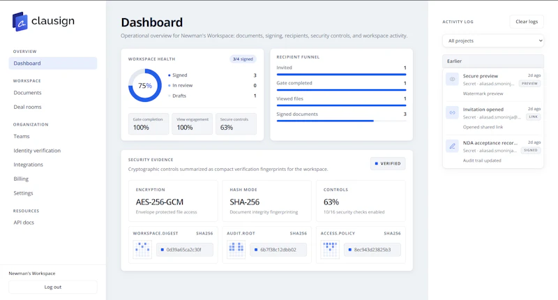 Clausign screenshot 2