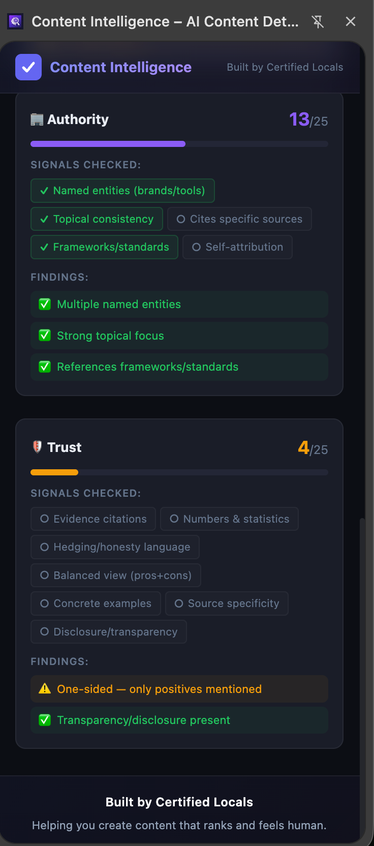 Content Intelligence – AI Content & EEAT gallery image
