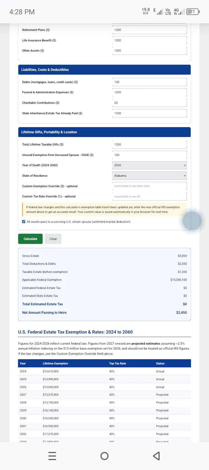 Estate Tax & Inheritance Calculator gallery image