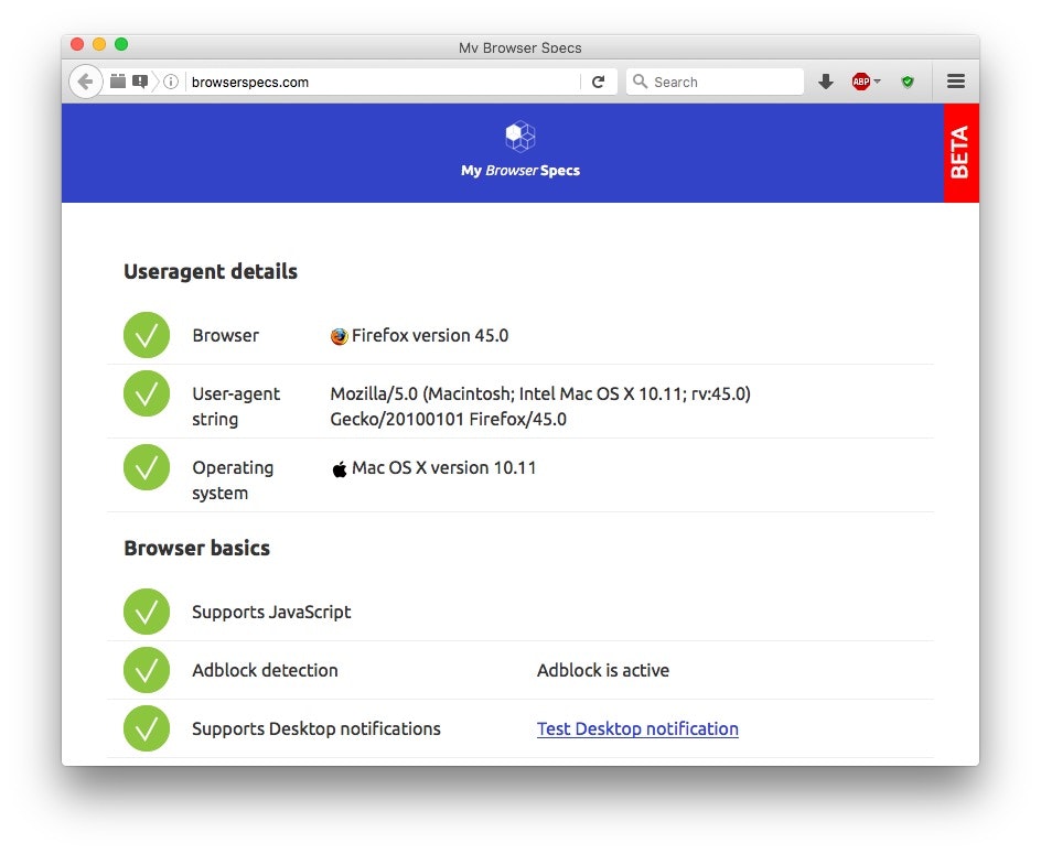 Browser Specs gallery image