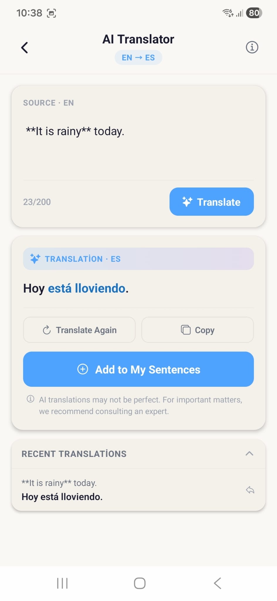 Parlio —Turn your sentences into lang. gallery image