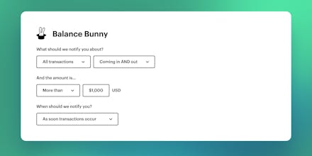 Balance Bunny - Bank Alerts in Slack gallery image