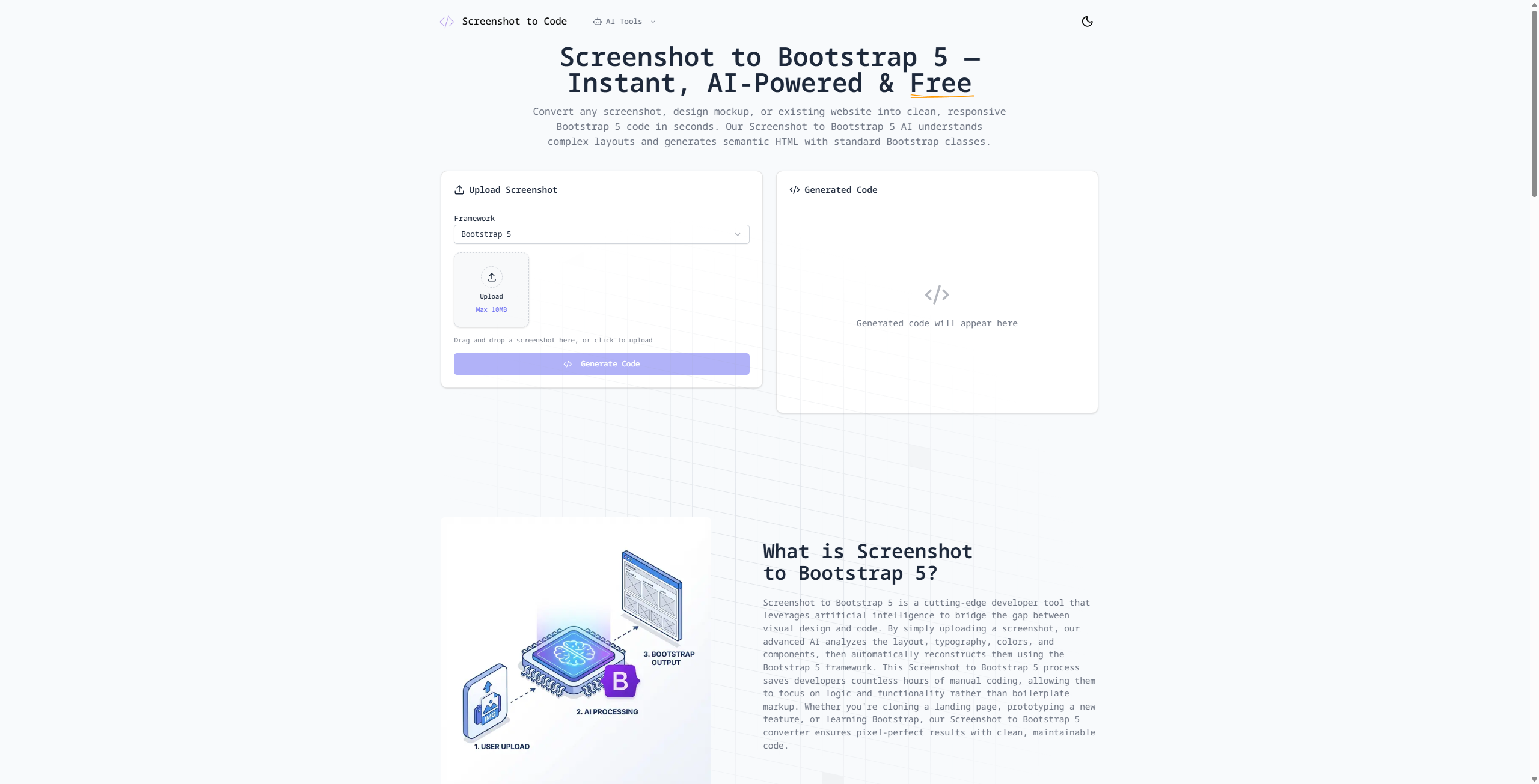 Screenshot to Code gallery image