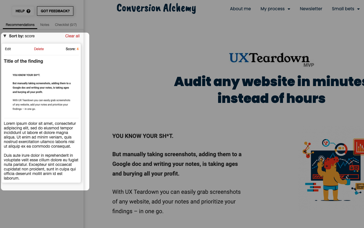 UX Teardown gallery image