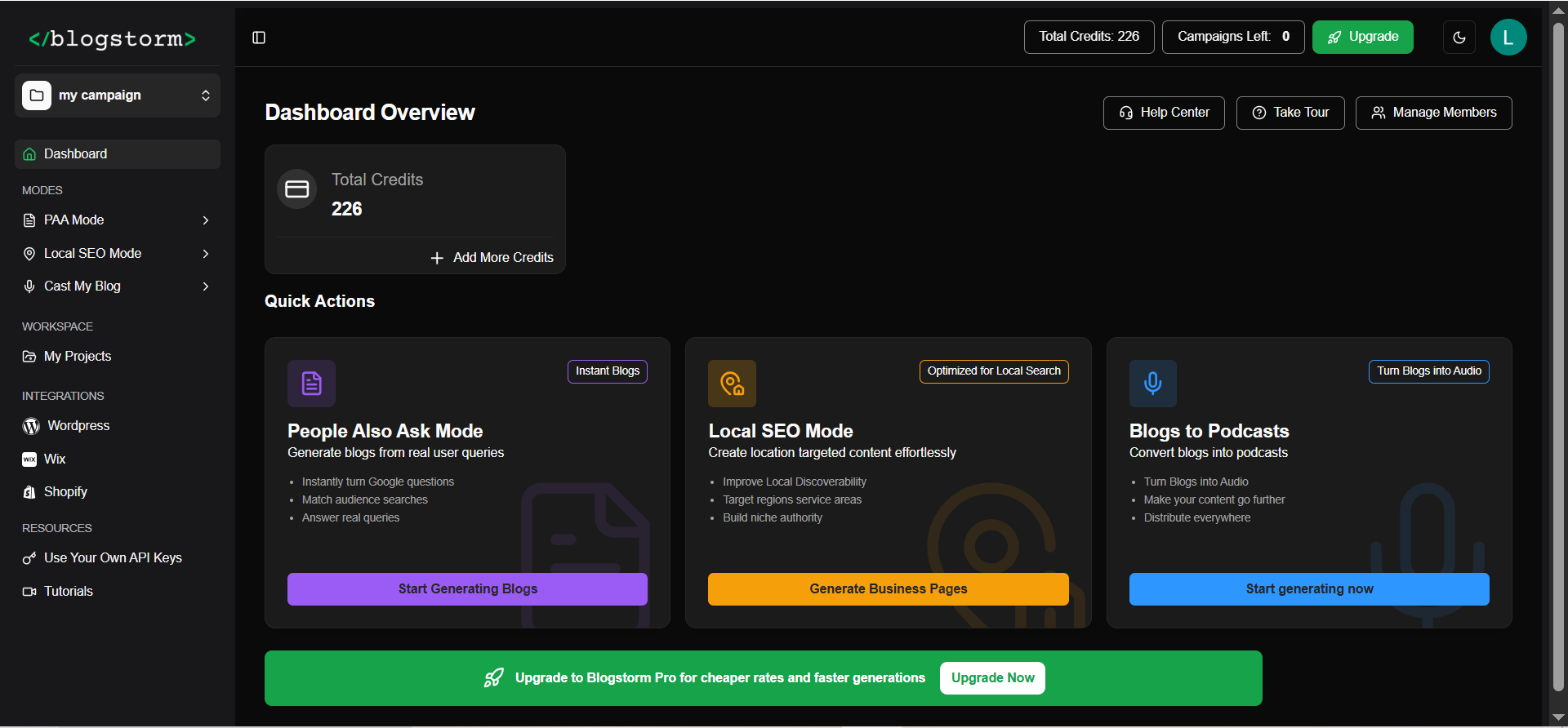 BlogStorm 2.0 - Screenshot 2 showing product features and functionality