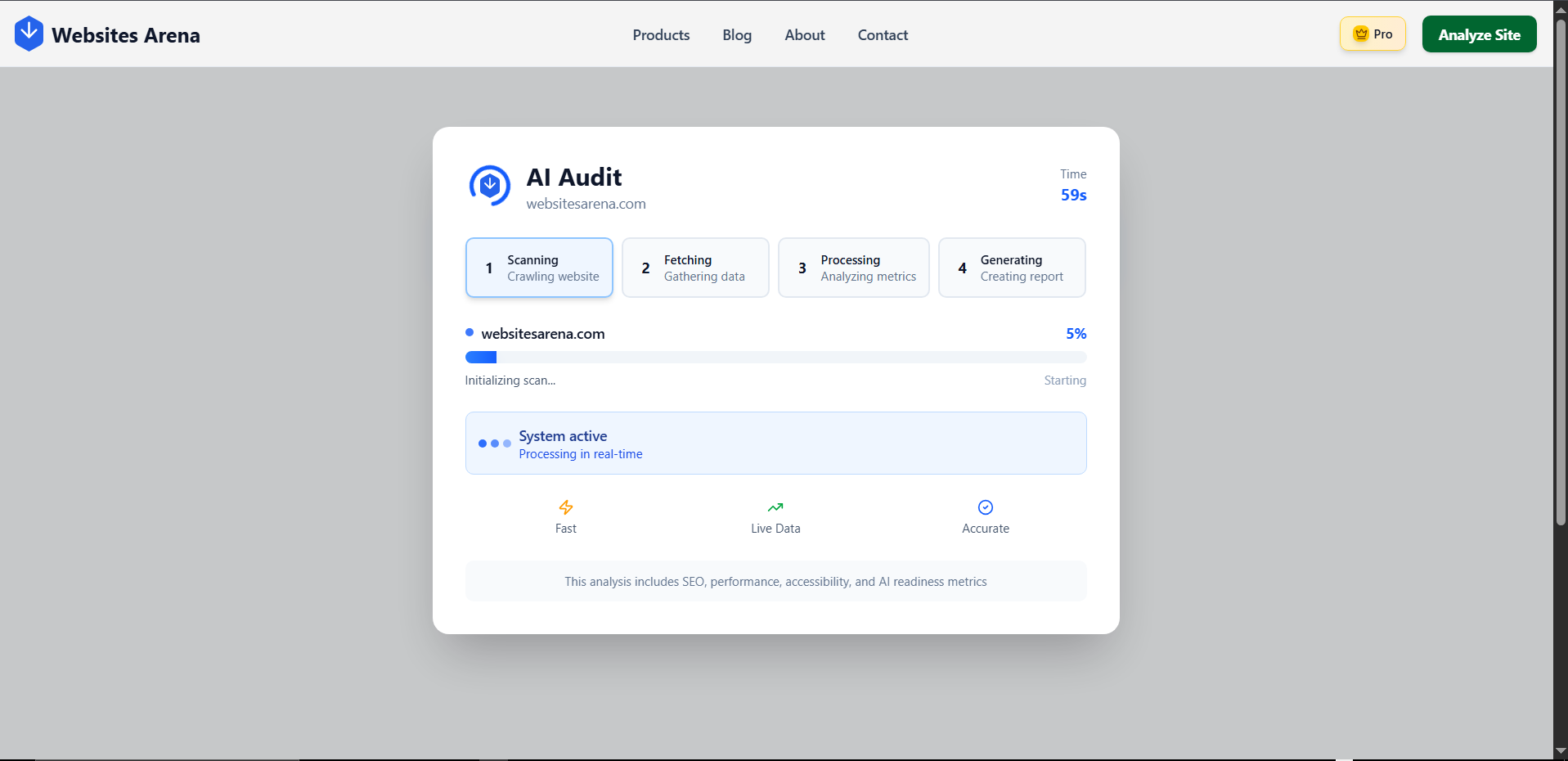 Websites Arena - Screenshot 4 showing product features and functionality