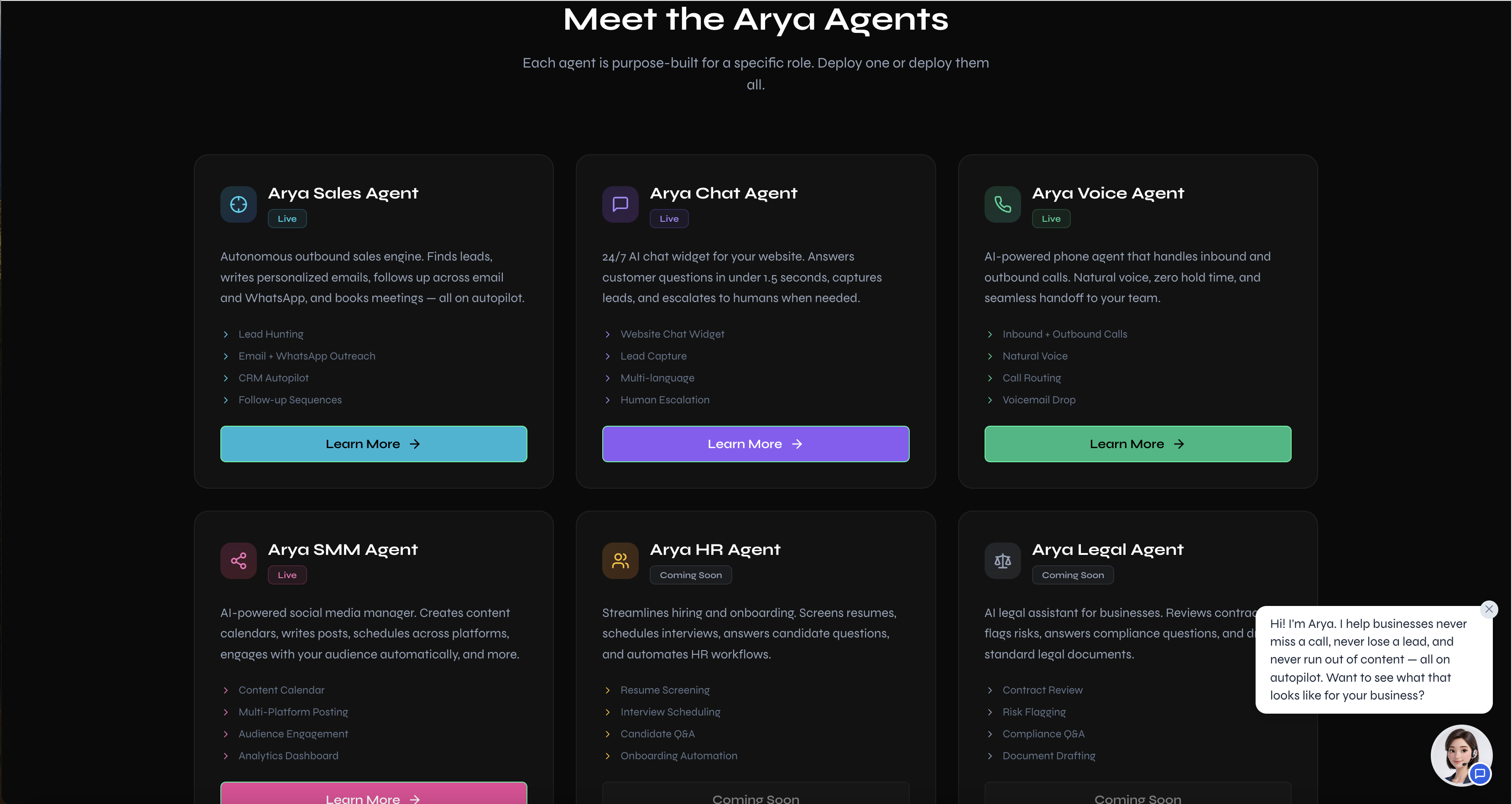 Arya— AI workforce for small businesses. gallery image
