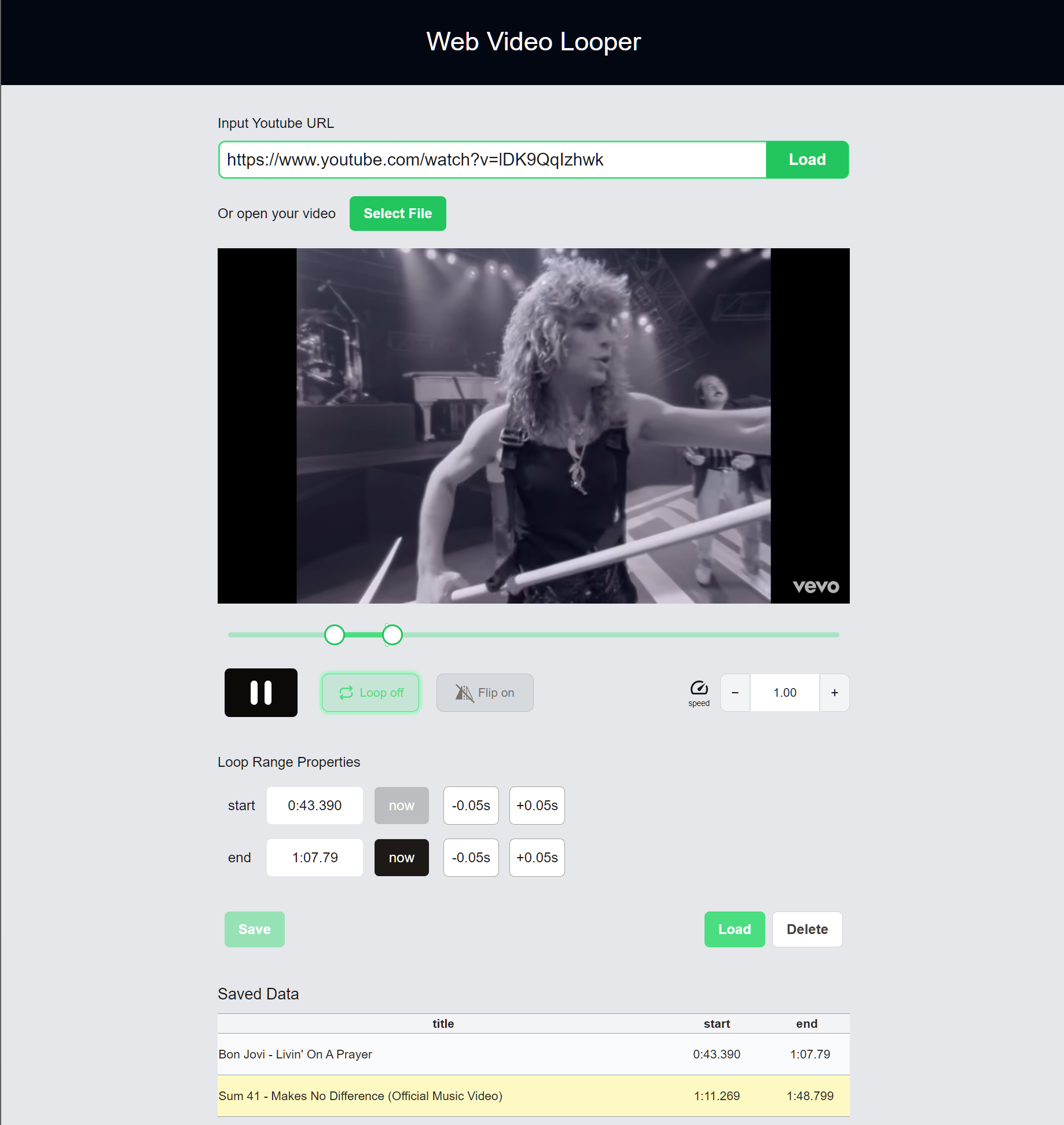 وسائط فيديو ويب looper - كرر YouTube ومقاطع الفيديو المحلية بين A و B Points 4