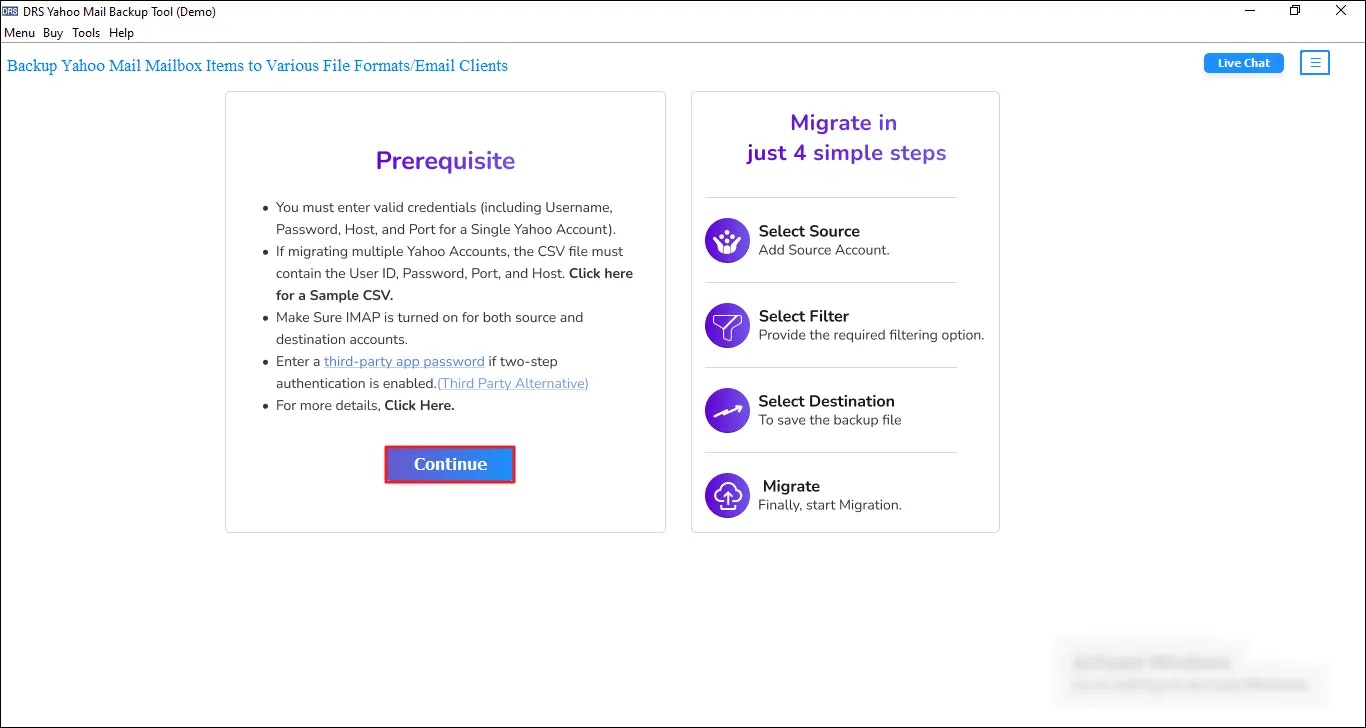 DRS sobech yahoo email strumento di backup - Potente strumento di esportazione di Mail Yahoo per tutte le tue esigenze media 3