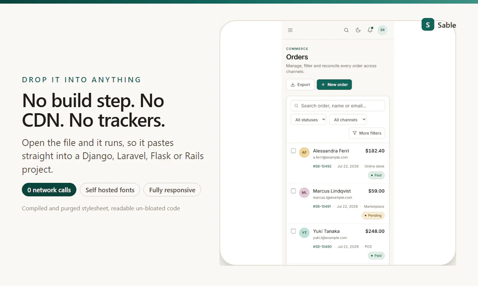Sable Dashboard screenshot 6