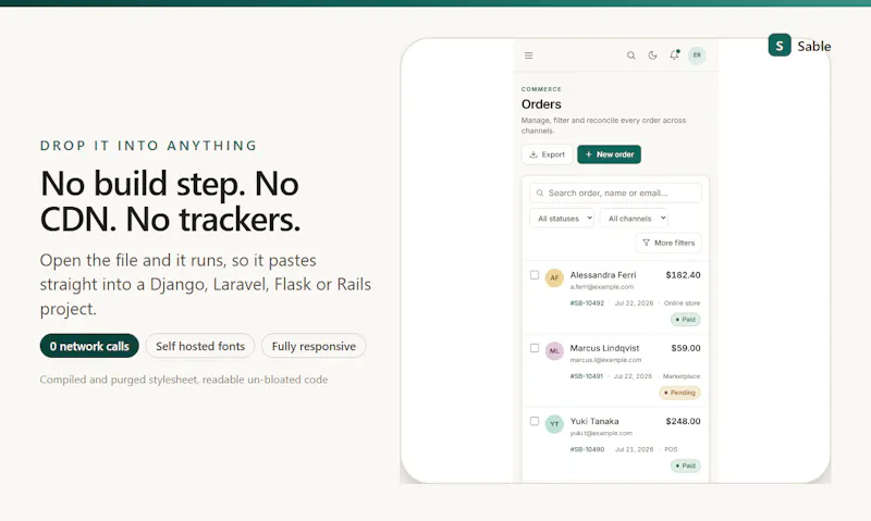 Sable Dashboard screenshot 6