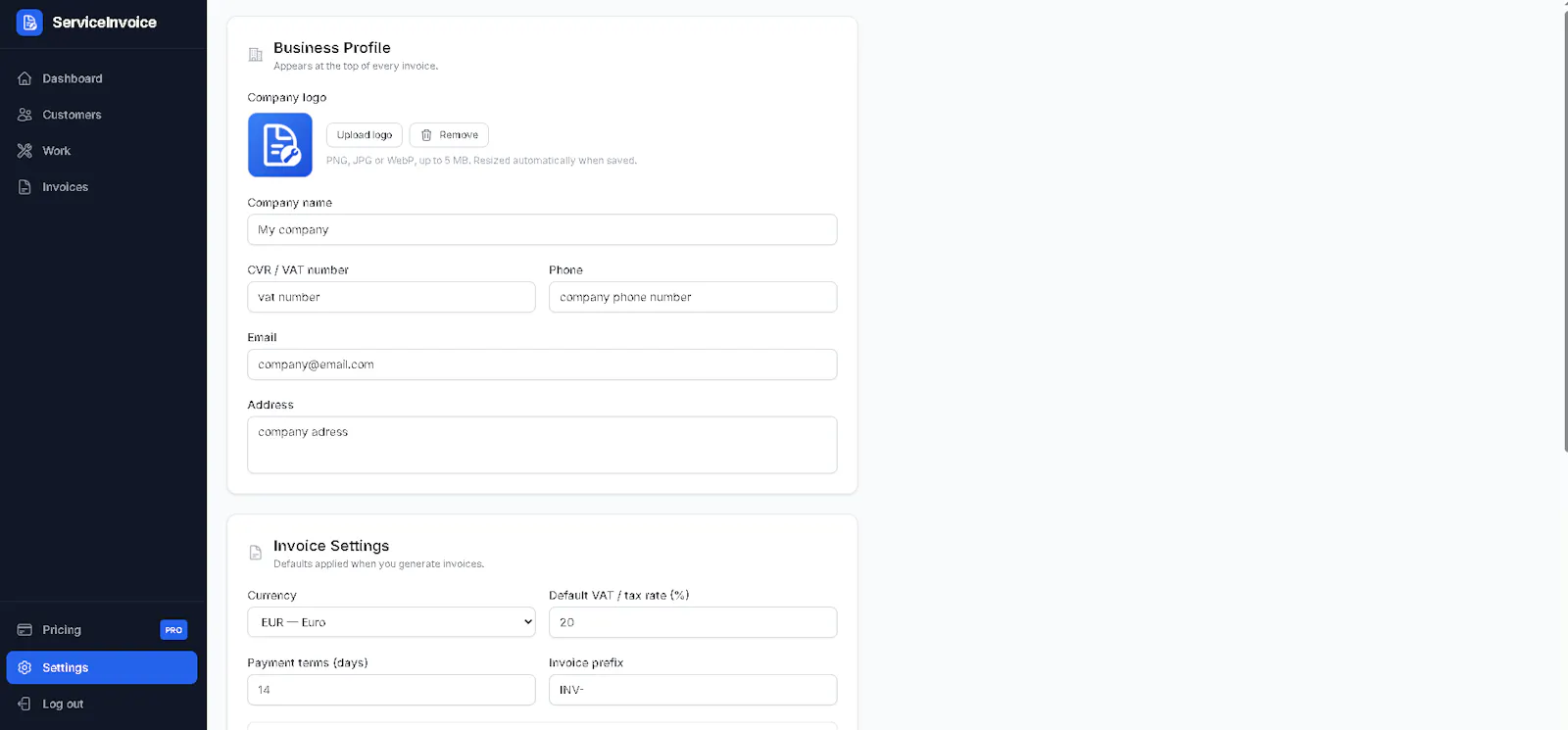 ServiceInvoice screenshot 3