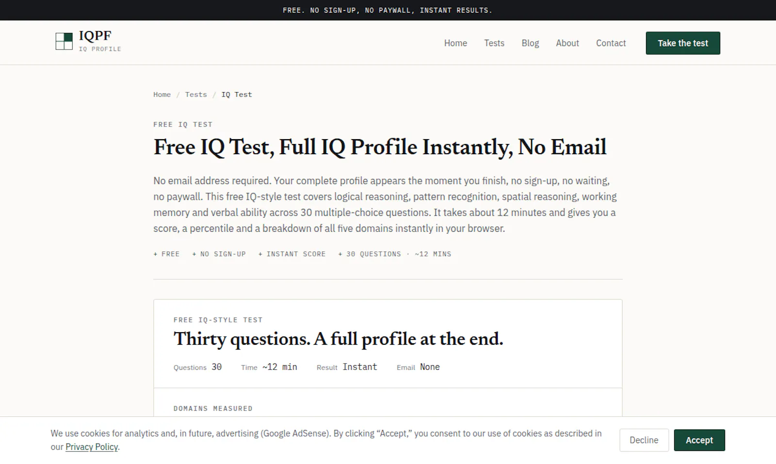 IQPF — Free IQ Profile screenshot 2