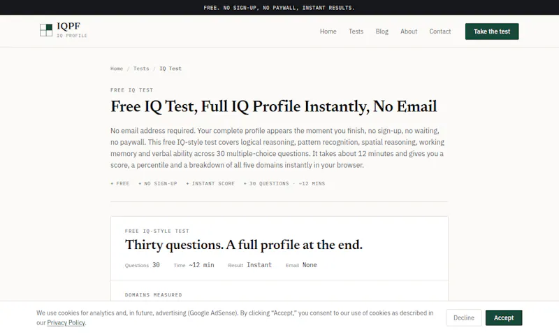 IQPF — Free IQ Profile screenshot 2
