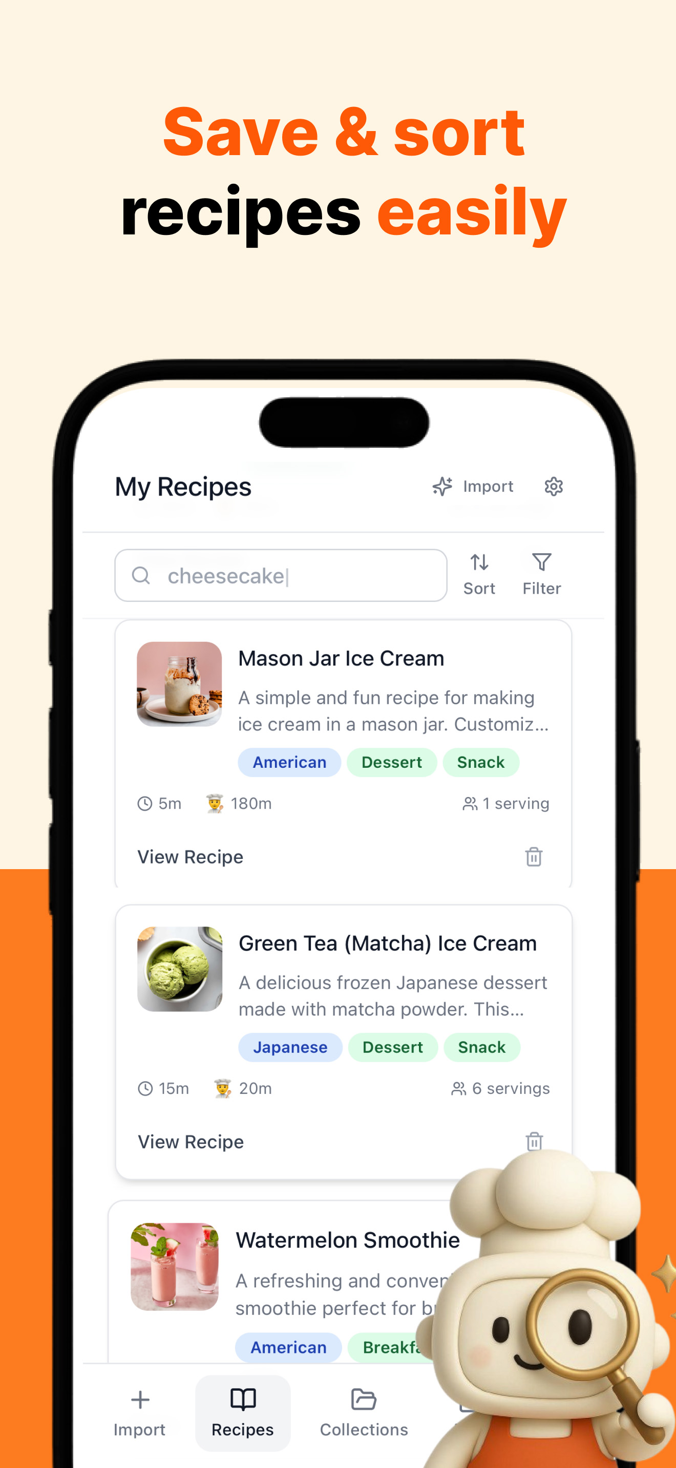 Média Cook Ai: Organisateur de recettes - Transformez des photos et des vidéos en recettes avec planification des repas 6