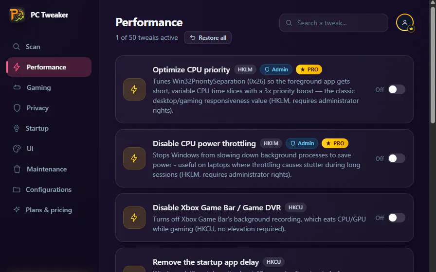 PC Tweaker — Every Millisecond Is Earned gallery image
