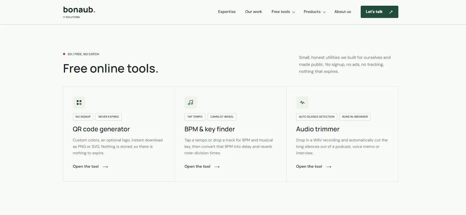 Bonaub - Free online tools screenshot 2