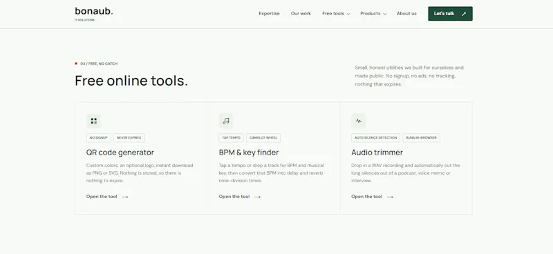 Bonaub - Free online tools screenshot 2