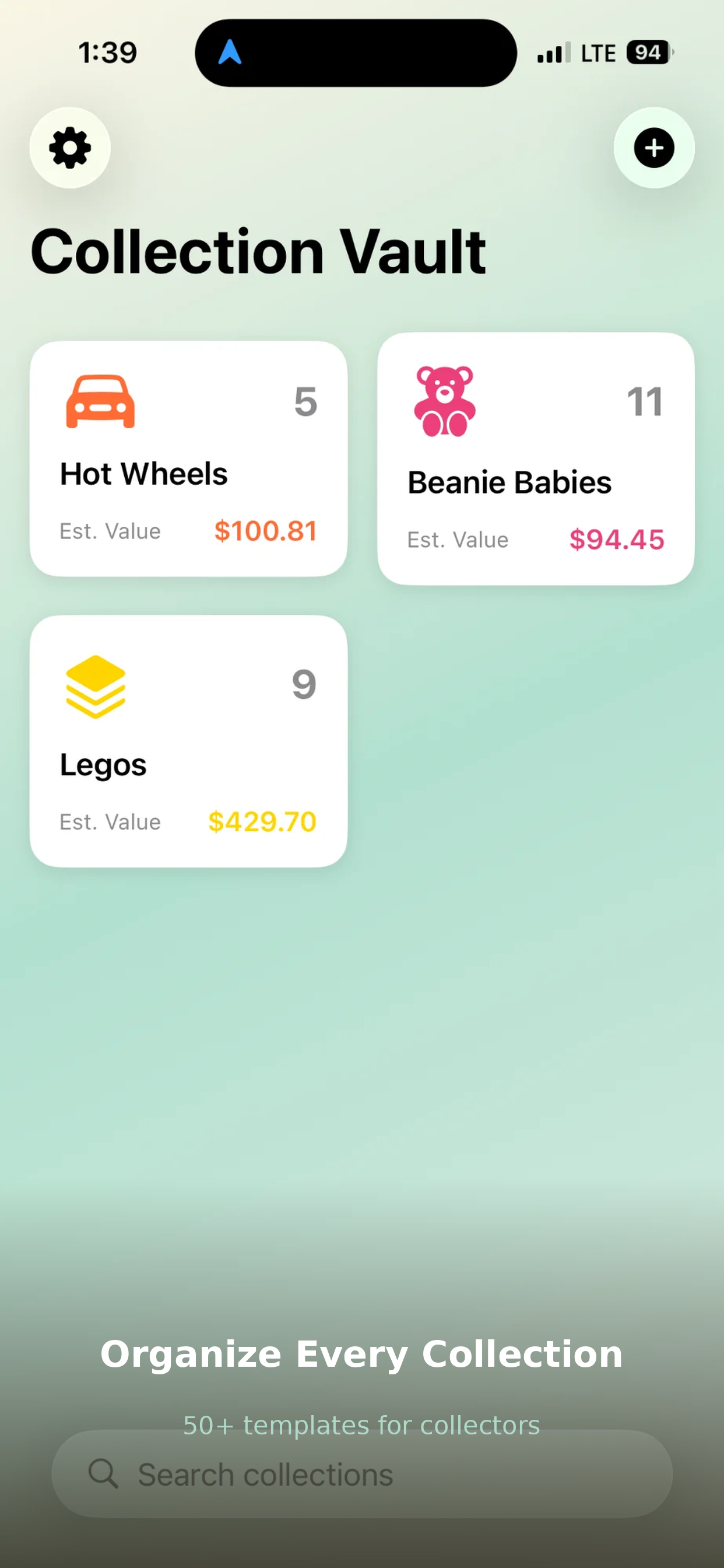 Collection Vault - Main product screenshot demonstrating key features and user interface