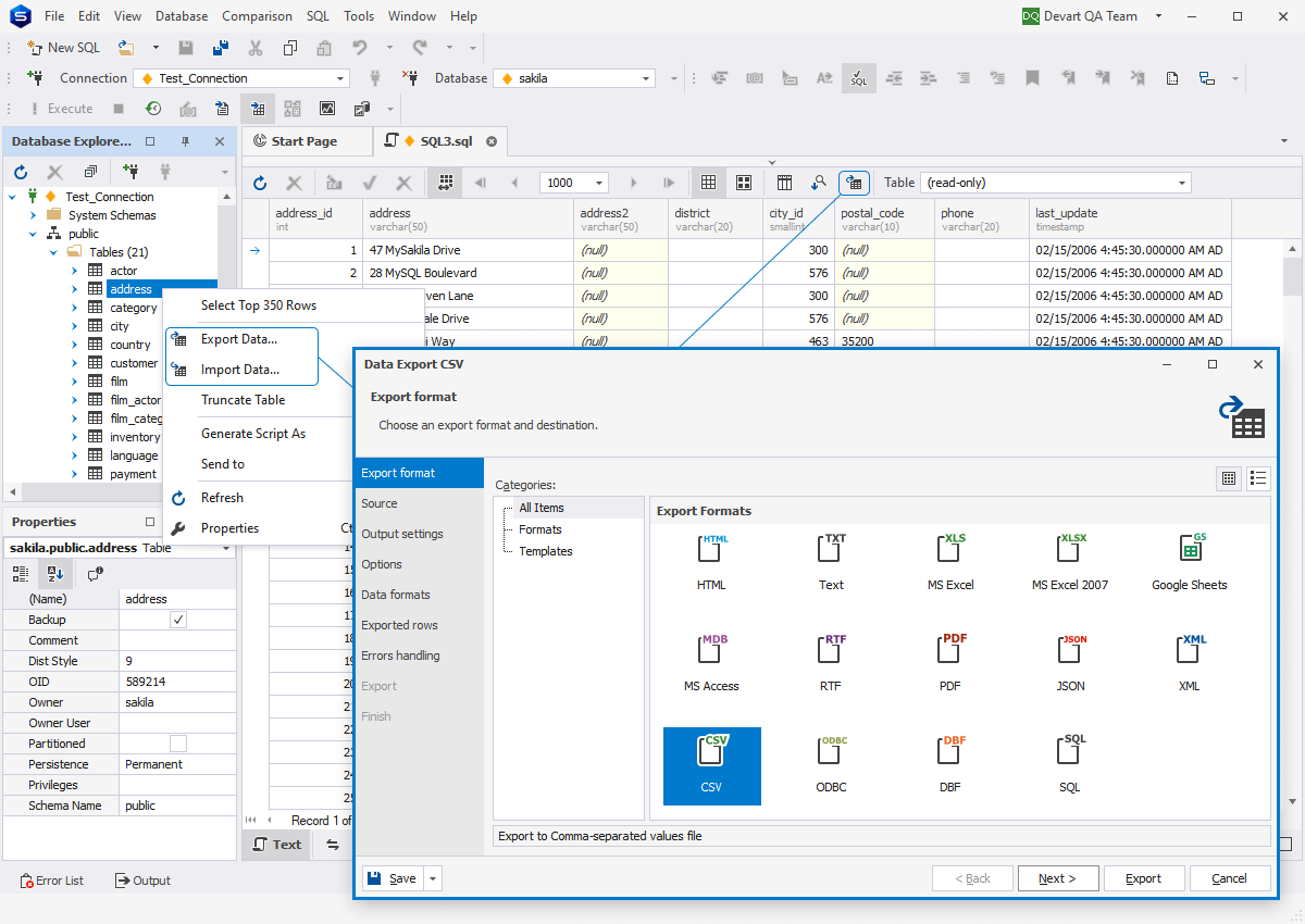 PostgreSQL için DBForge Studio medya 4