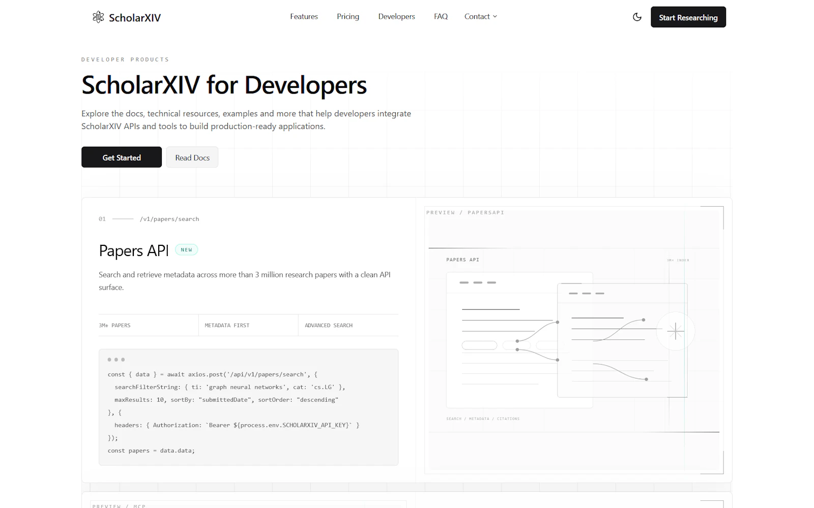 ScholarXIV Papers API screenshot 1