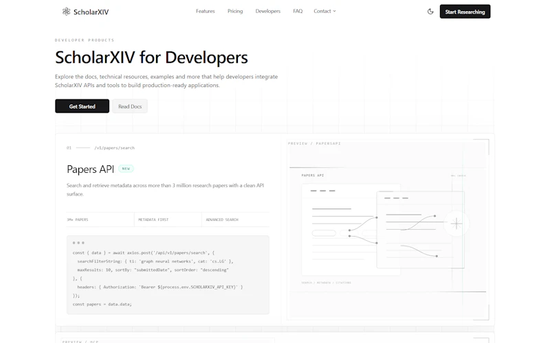 ScholarXIV Papers API screenshot 1