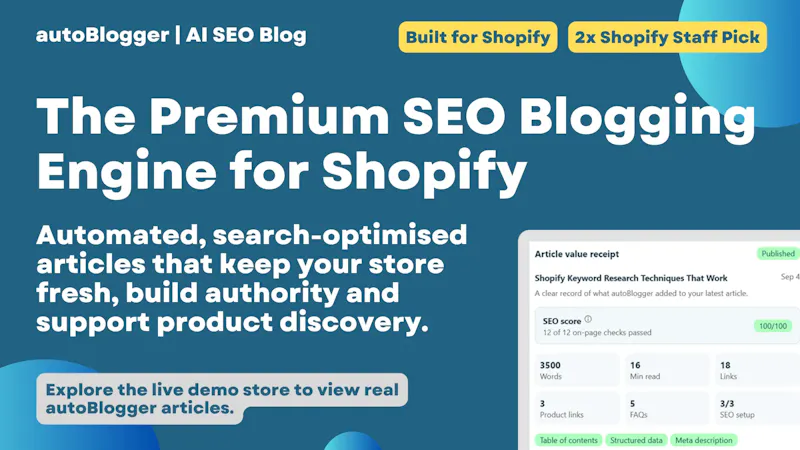 autoBlogger Shopify screenshot 1