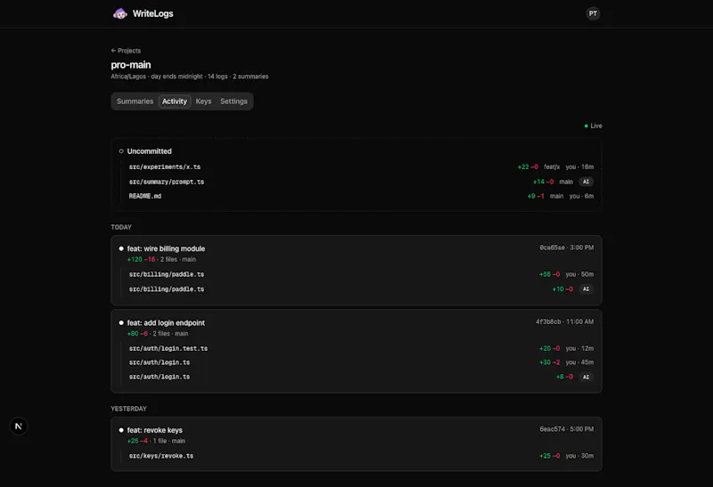 WriteLogs screenshot 8