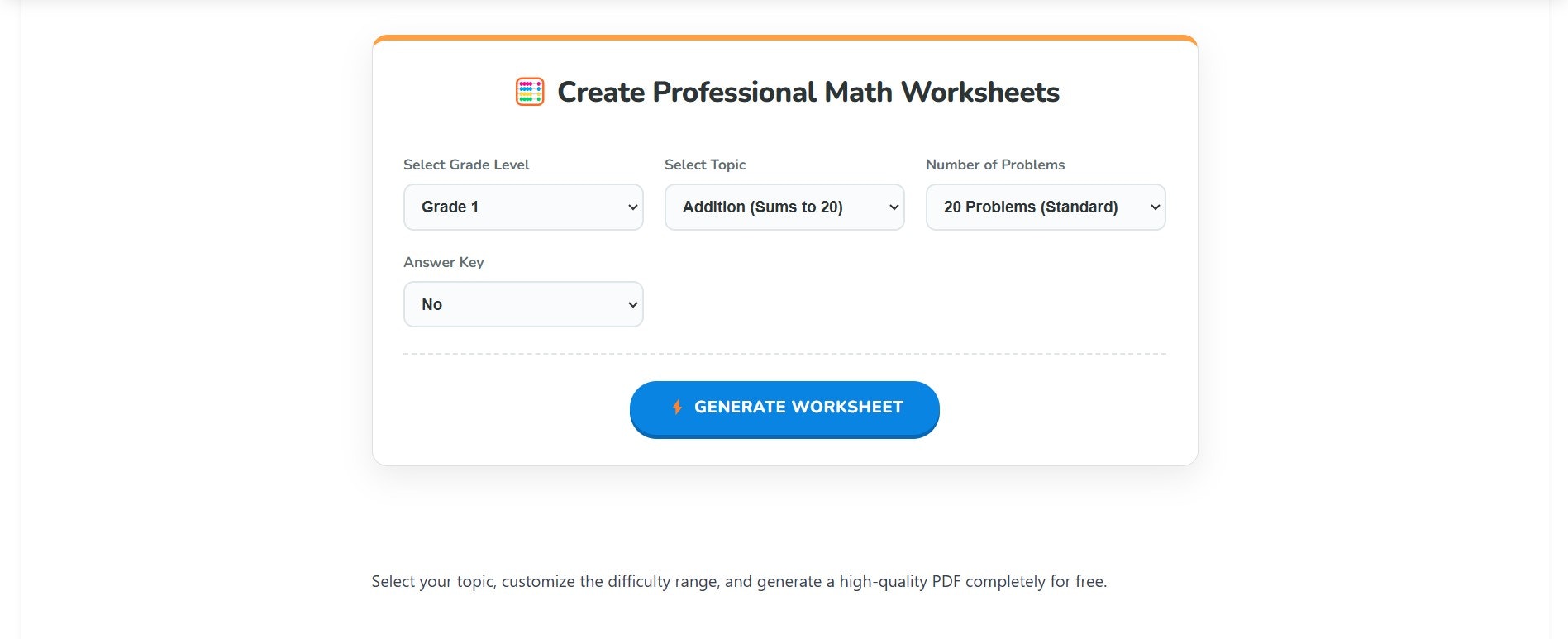 PrintWorksheets.com - Screenshot 3 showing product features and functionality