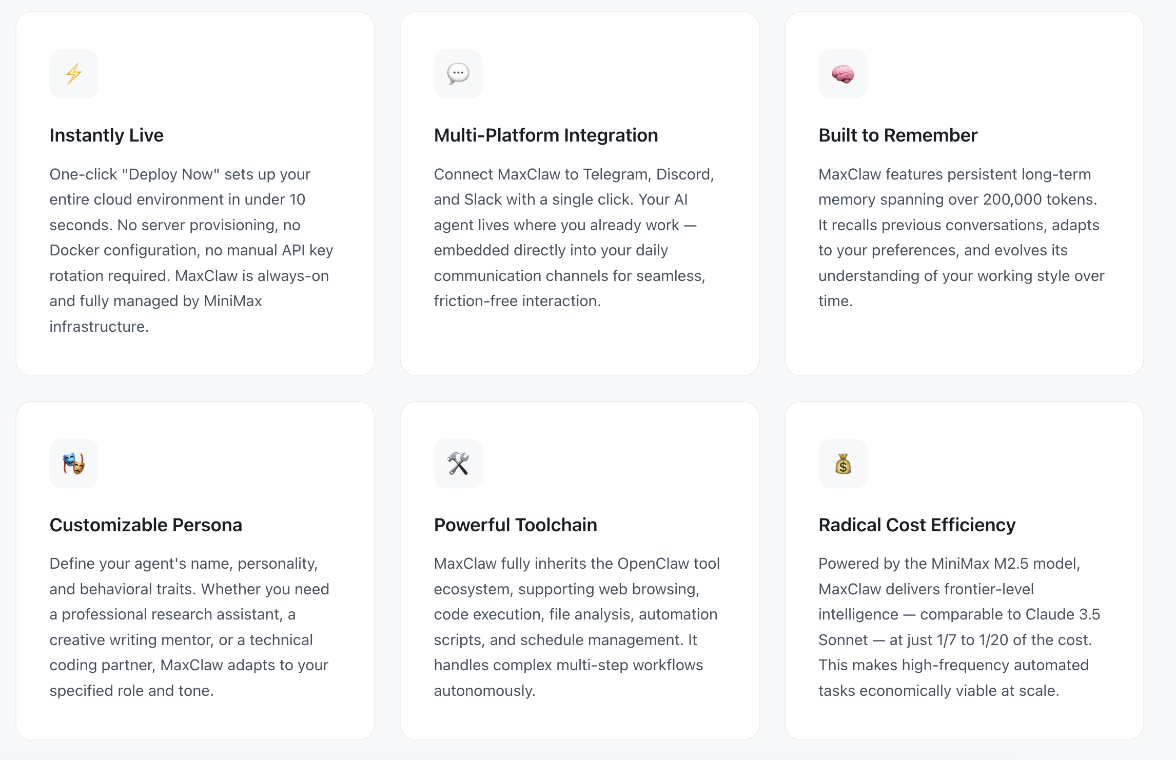 Minimax MaxClaw — Your Cloud AI Agent - Screenshot 3 showing product features and functionality