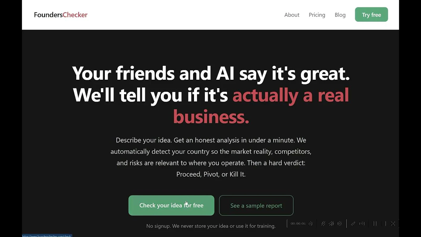 FoundersChecker screenshot 1 (video preview)