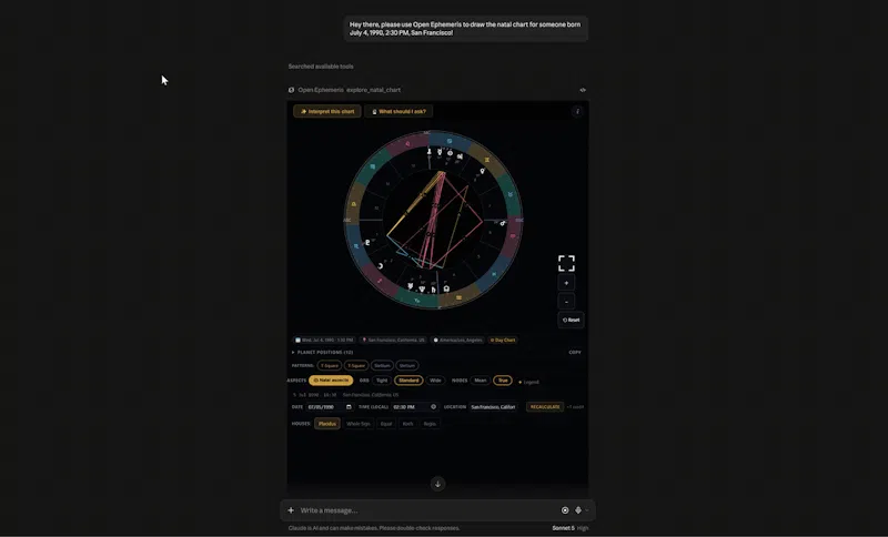 OpenEphemeris screenshot 2