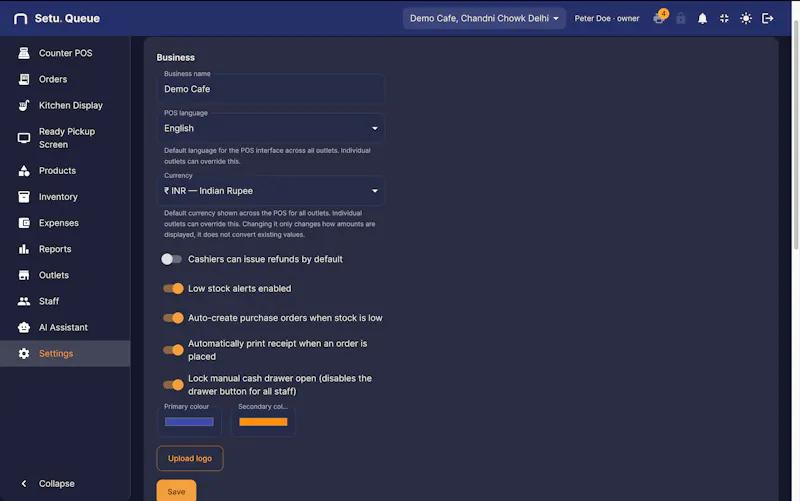 Setu Queue — The QSR Operating System screenshot 20