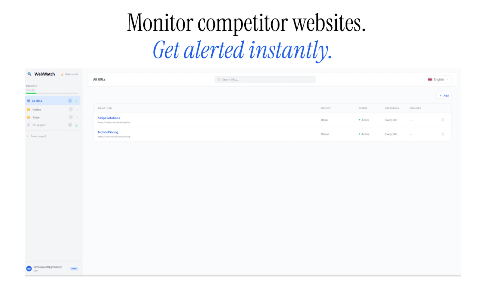 WebWatch — Monitor Website Changes screenshot 1