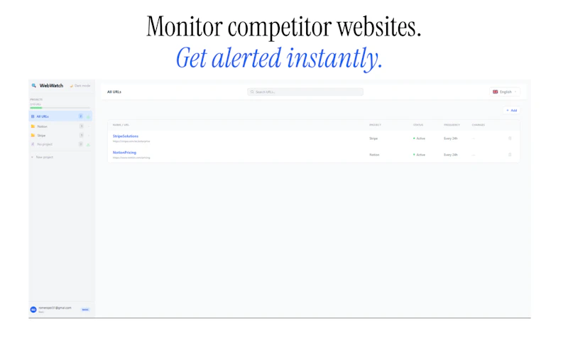 WebWatch — Monitor Website Changes screenshot 1
