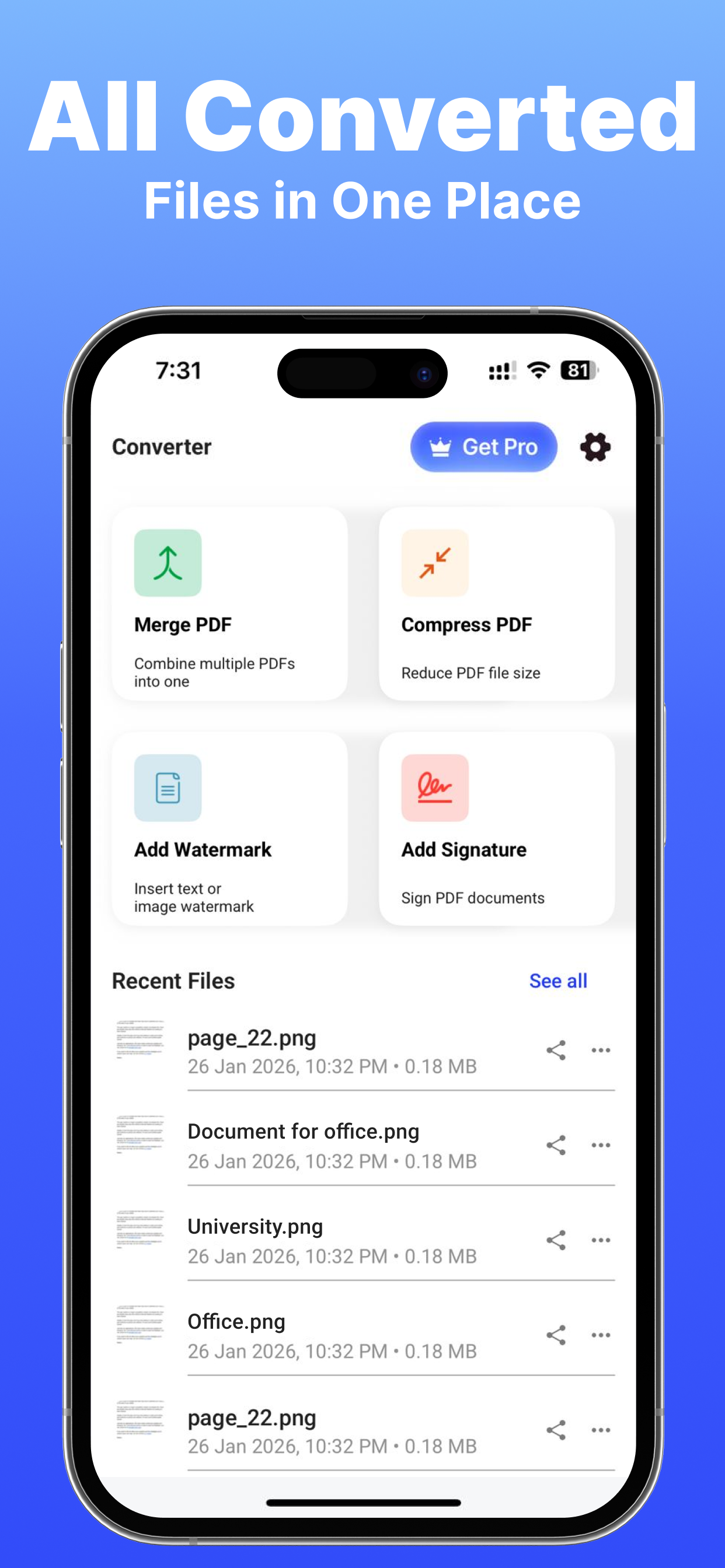 PDFBuddy: Scan, Convert & Manage PDFs - Screenshot 2 showing product features and functionality