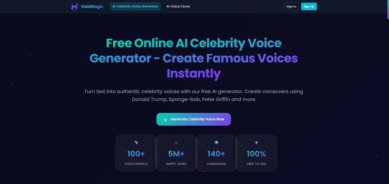 Free AI Celebrity Voice GeneratorOnline  gallery image