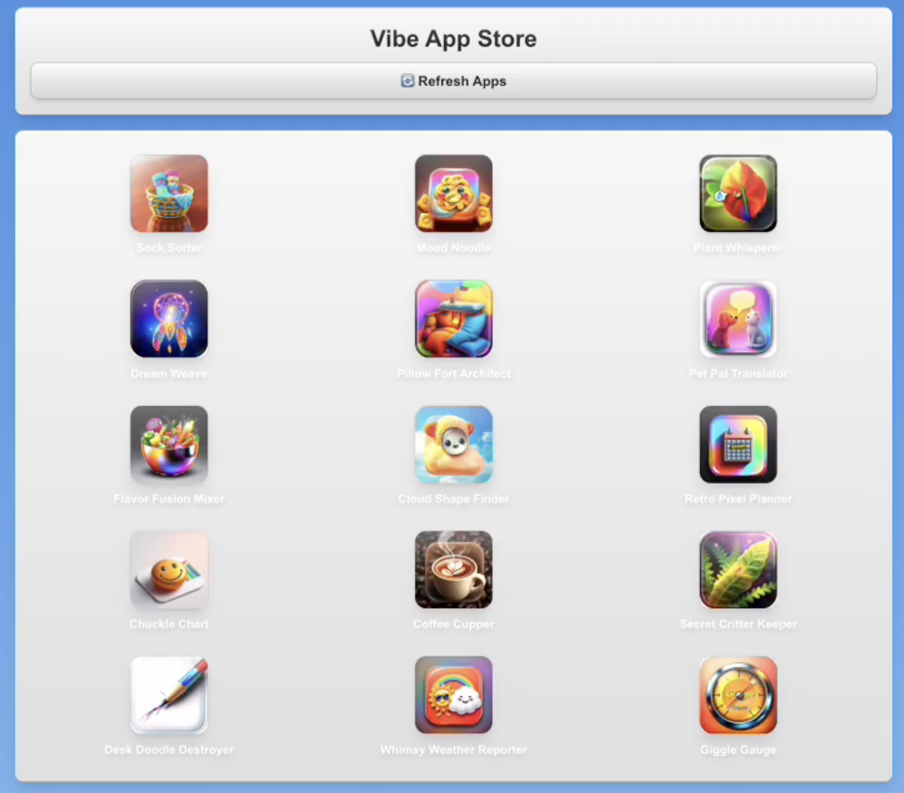 OpenWabi - Retro AI app store - Main screenshot showing features and interface