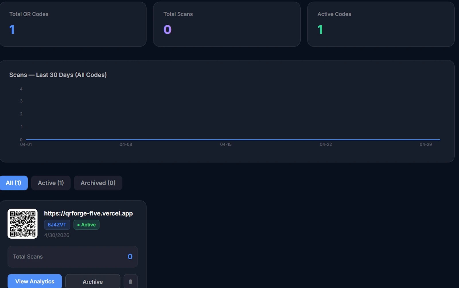 QRForge QR Code Generator with Analytics screenshot 1