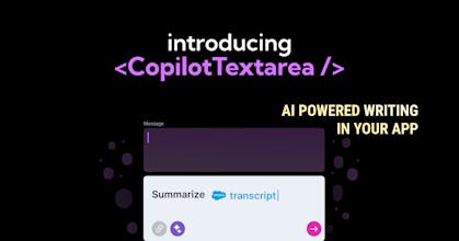 Copilotのtextareaとの統合のスクリーンショットで、高度なAIによる書き込み機能が可能となっています。