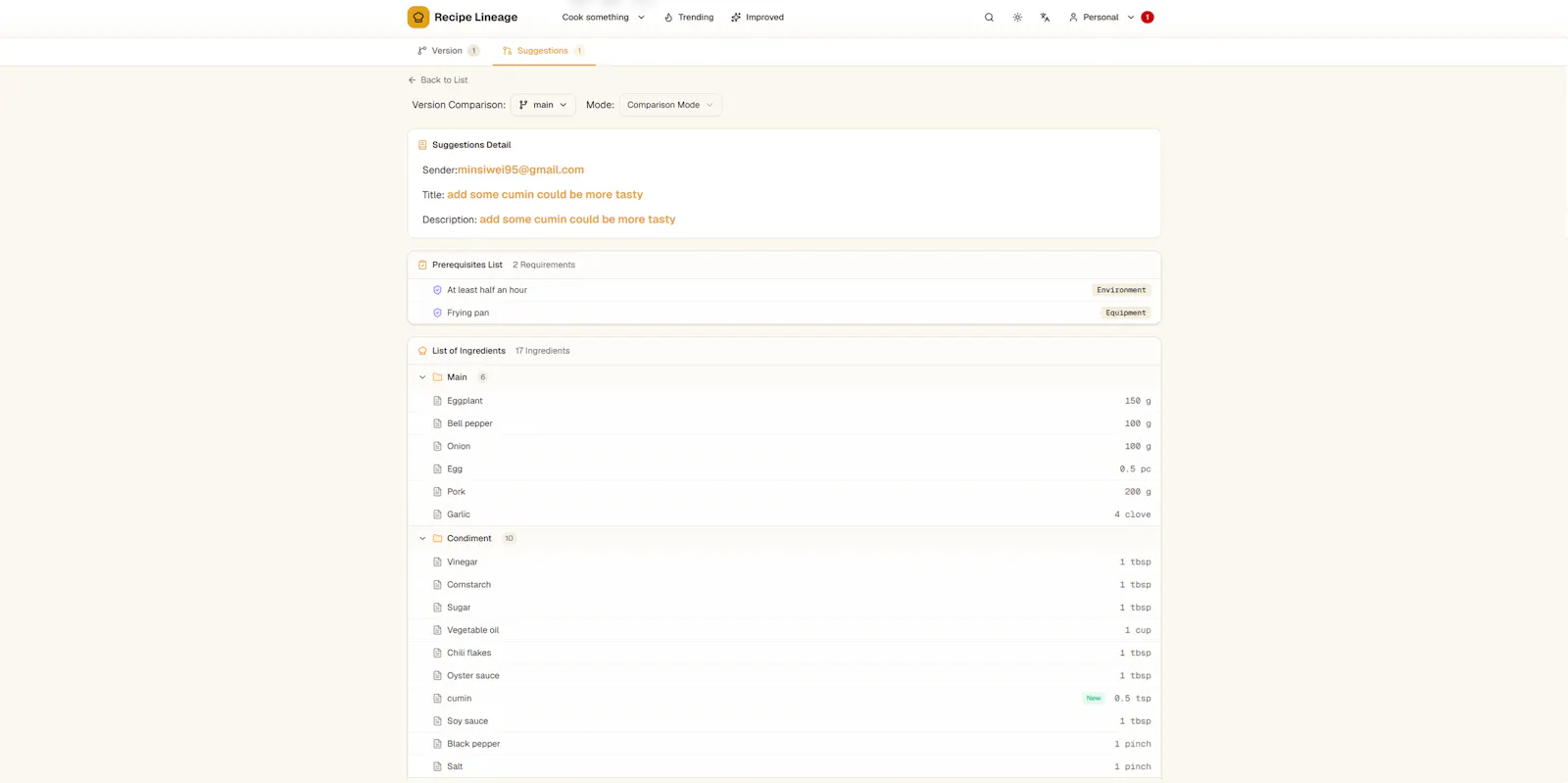 Recipe Lineage screenshot 7