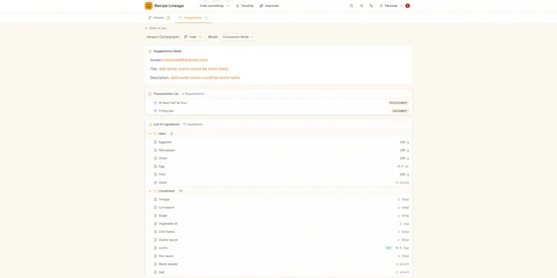 Recipe Lineage screenshot 7
