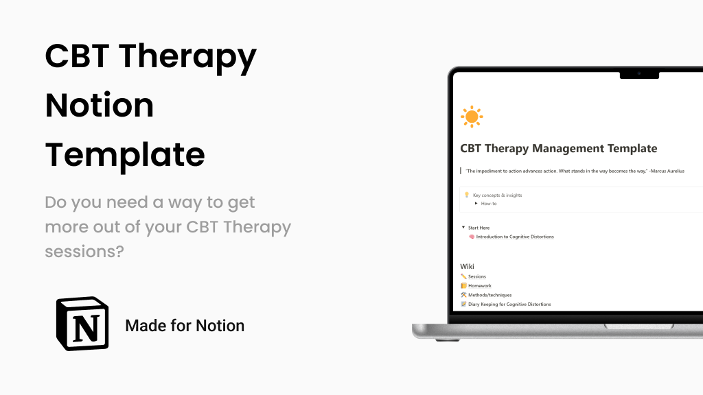 CBT Therapy Notion Management System - Een interactief beheersysteem voor uw therapiesessies. media 1