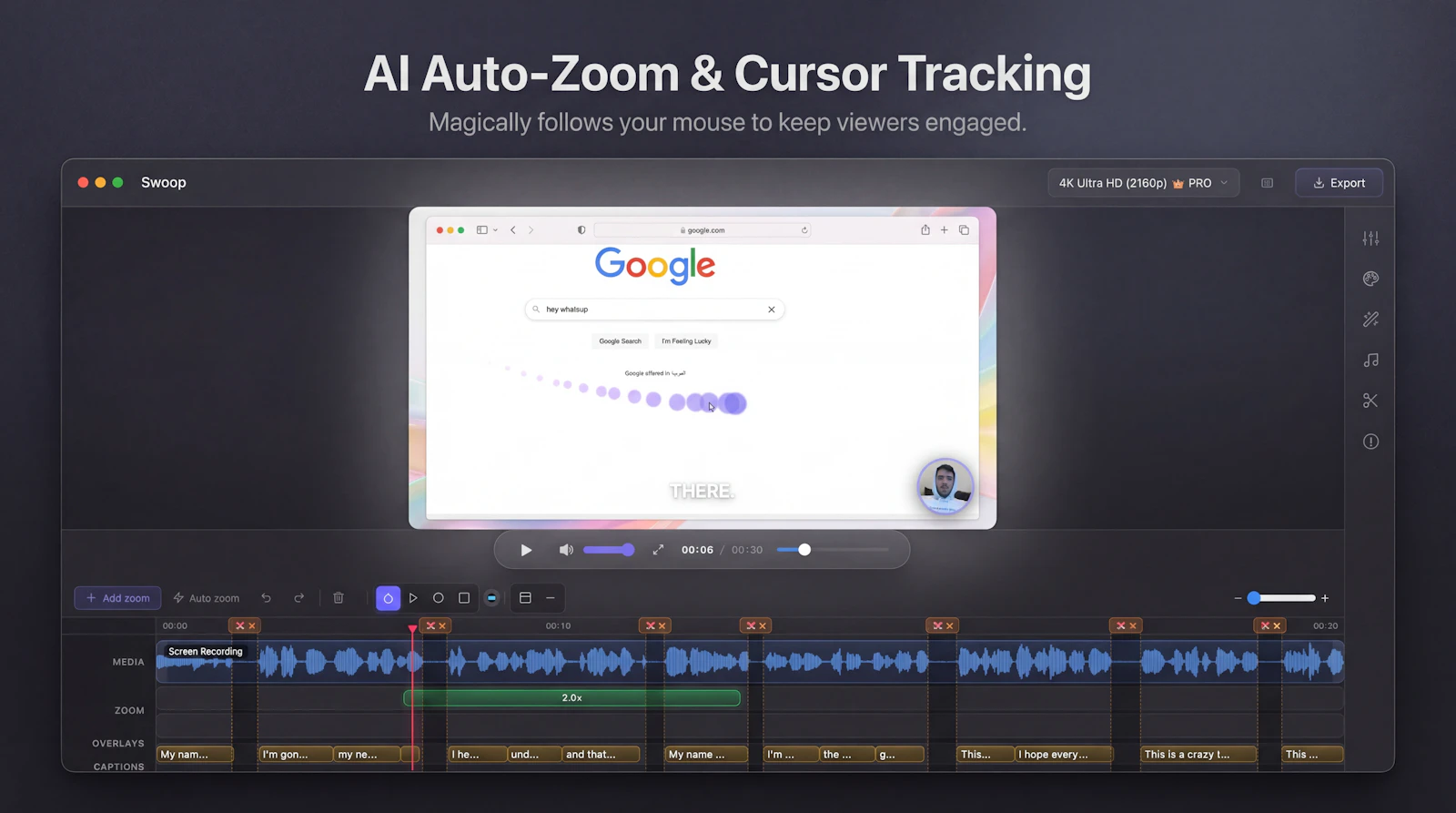 Swoop: AI Screen Recorder + Auto Zoom screenshot 5
