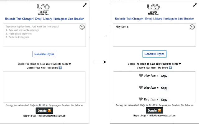 FB/IG Heading Creator Chrome Extension