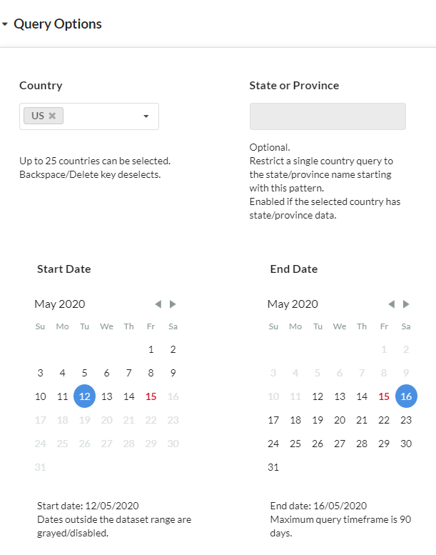 COVID-19 Query Tool gallery image