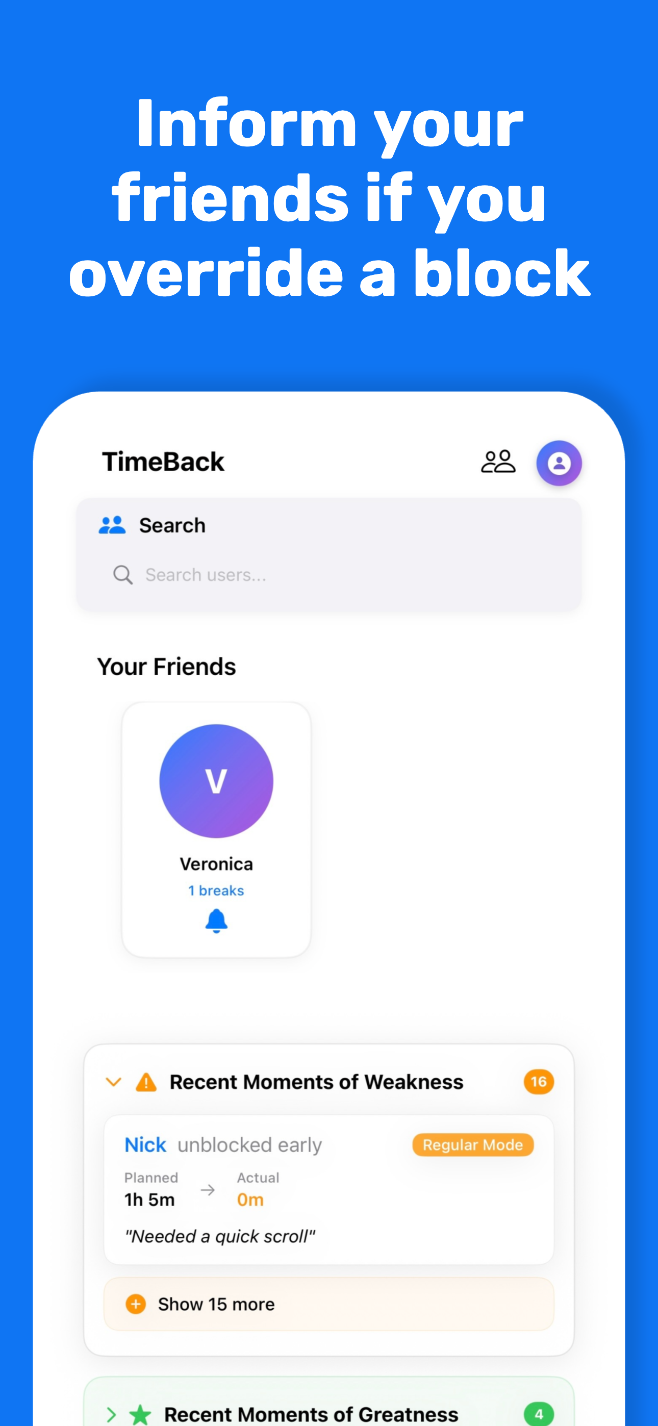 TimeBack - Ekran zamanınızı geri kazanın medya 4