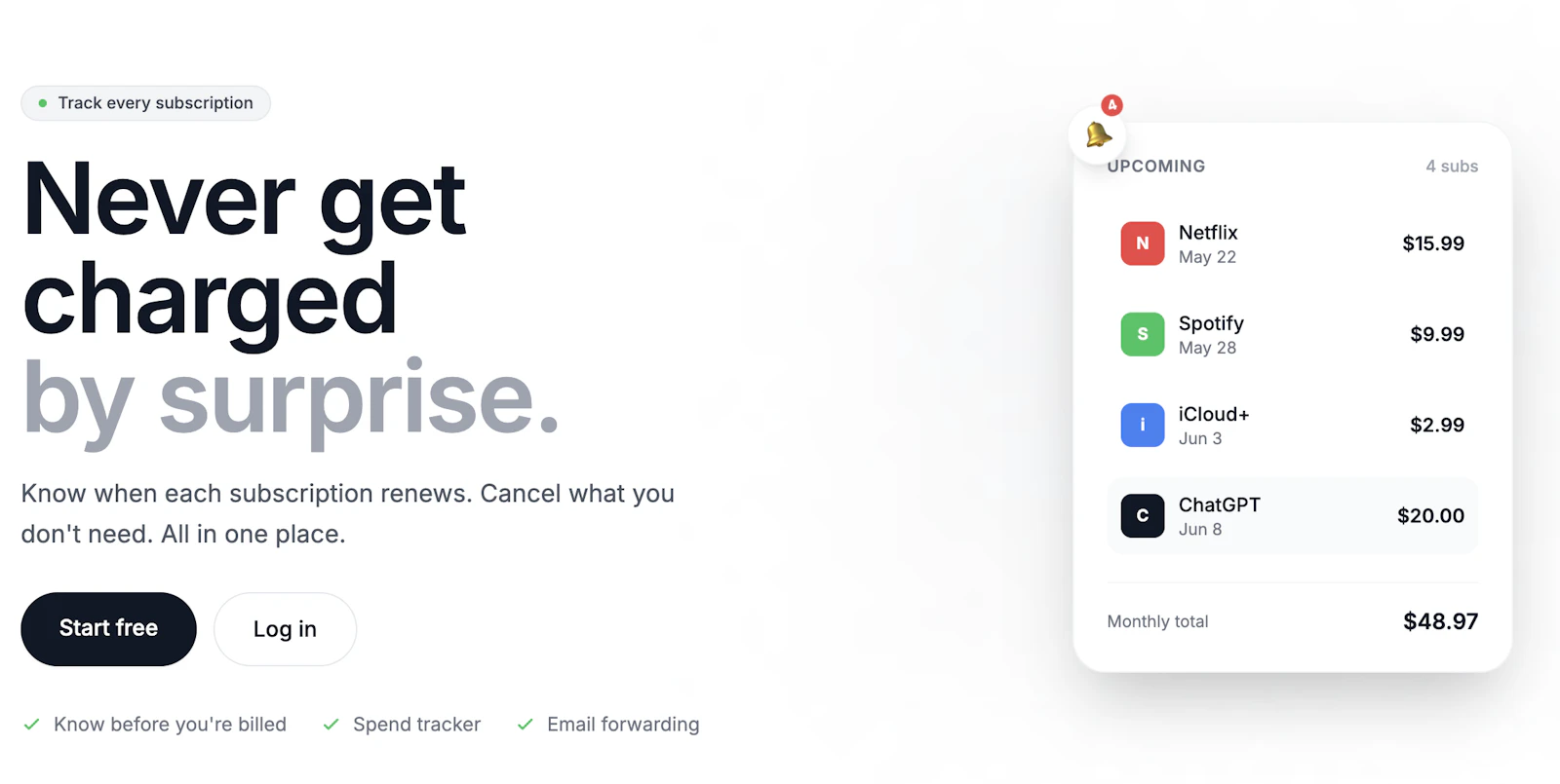 SubAlert screenshot 1