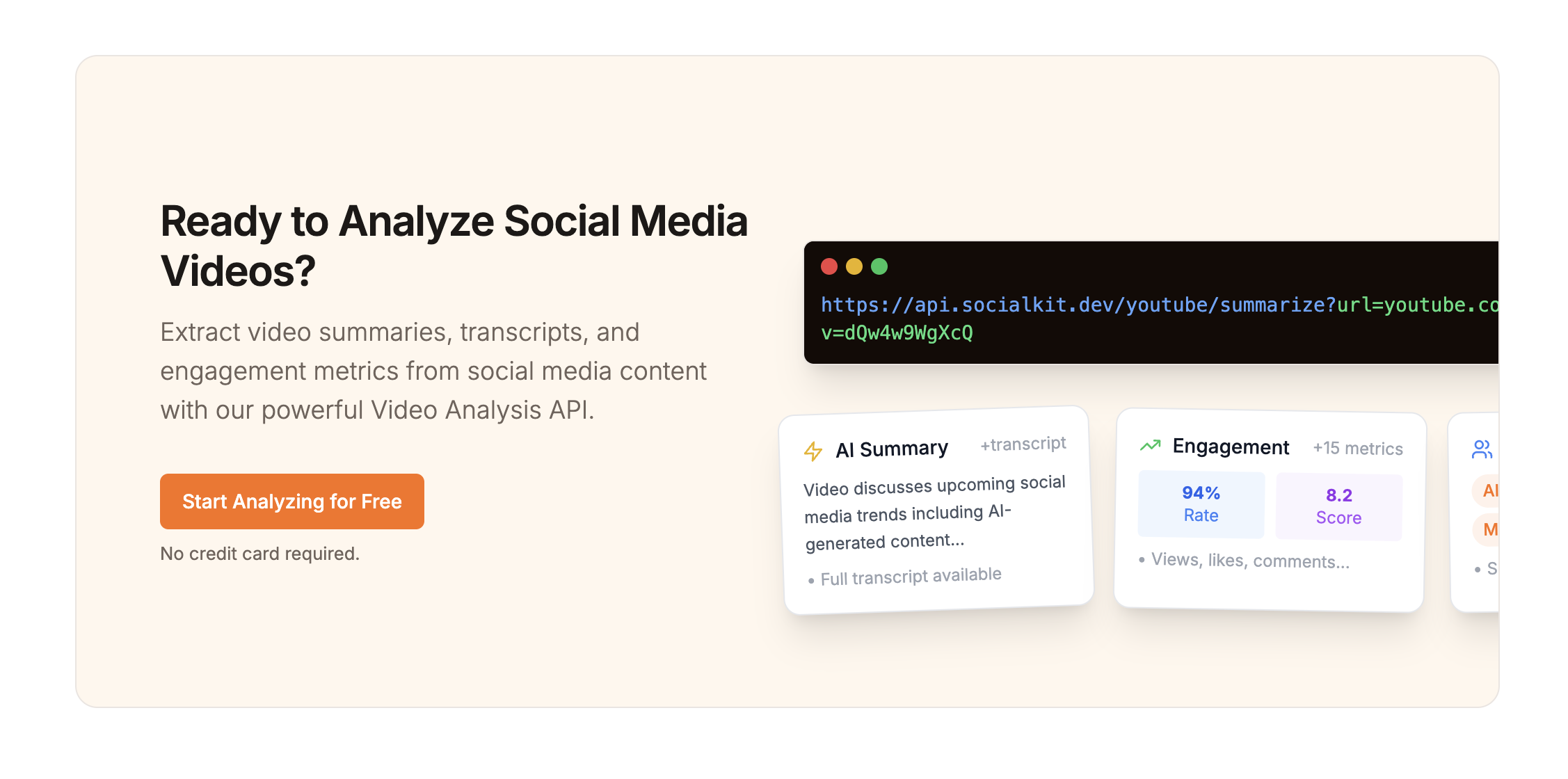 SocialKit API - Анализ видео в социальных сетях API медиа 2