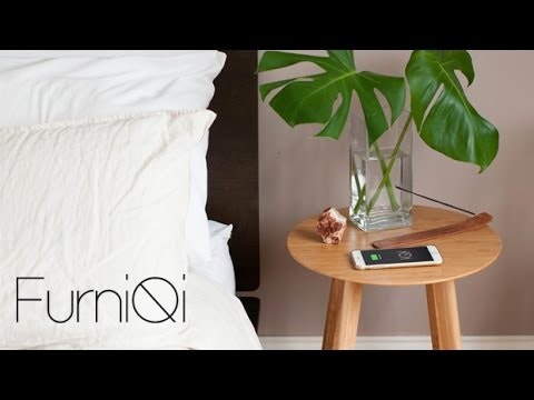 FurniQi - Bamboo Qi Wireless Charging Side Table